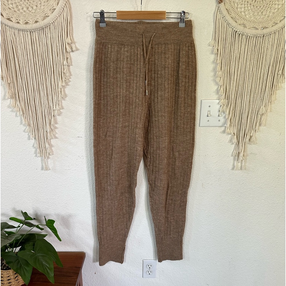 Free people tan knit joggers medium